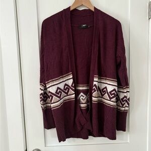 TALULA | Burgundy cashmere blend open Cardigan Sweater size large